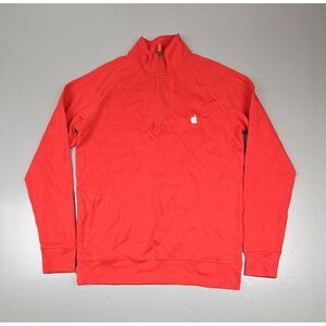 Apple Store Employee Pullover Adult Medium. MAC Qt. Zip Red Longsleeve.‎